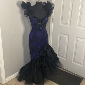 Loralie purple and black vintage dress *offer*
